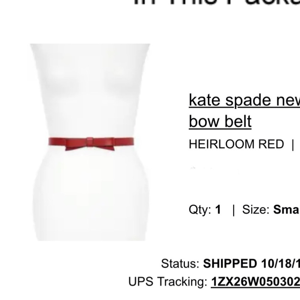 $58 Like new ⭐️ Kate spade Bow leather belt in Red SMALL